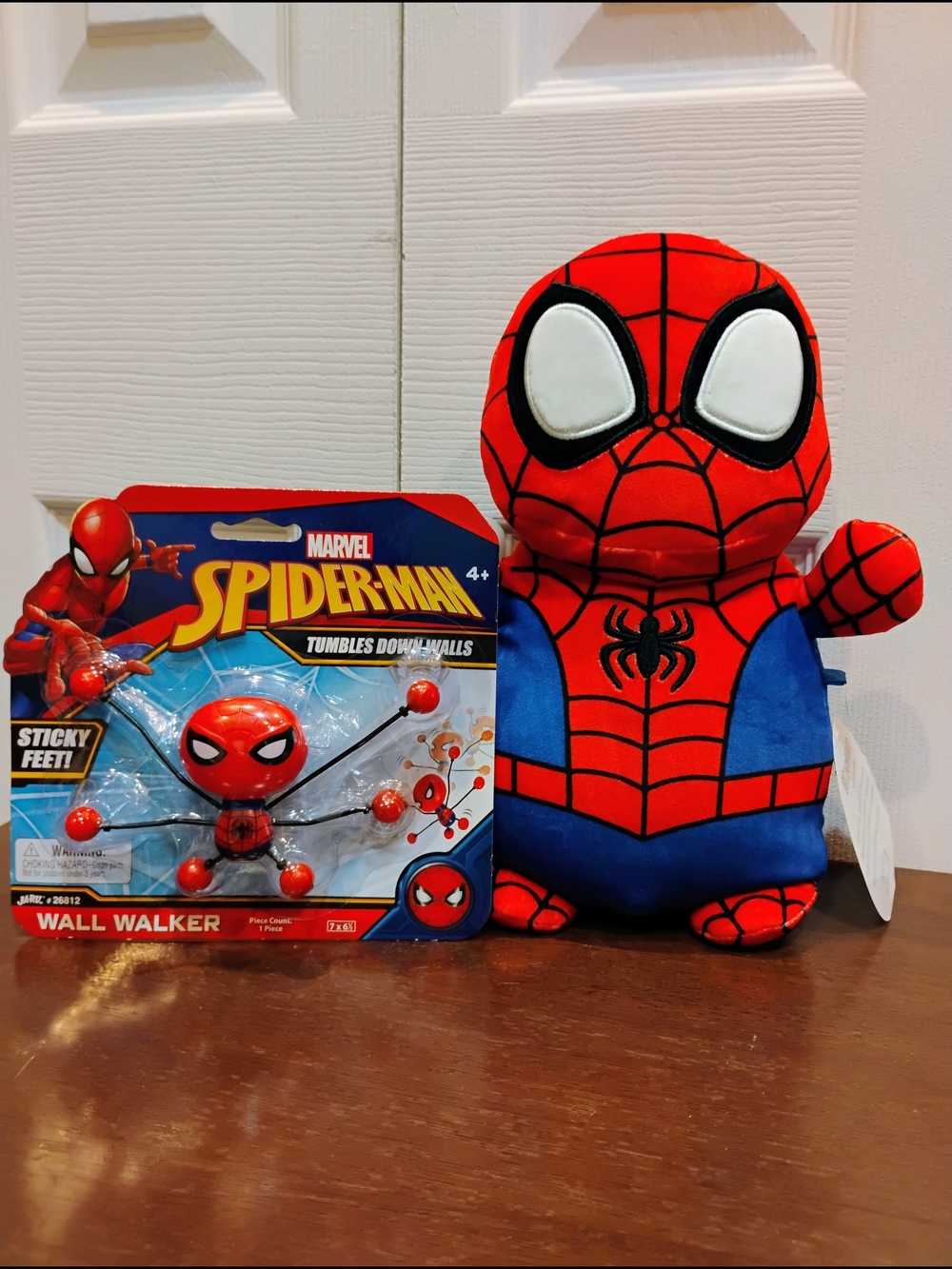 Marvel Spider-Man 2 Piece Set- Plush Hero Toy & A Wall Walker Figure